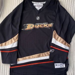 Reebok Black and Gold Kids Hockey Jersey